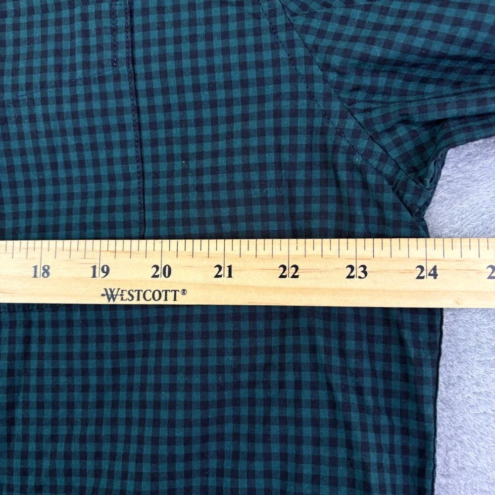 J. Crew XL Green Gingham Secret Wash Button Down Shirt Classic Fit Preppy Office